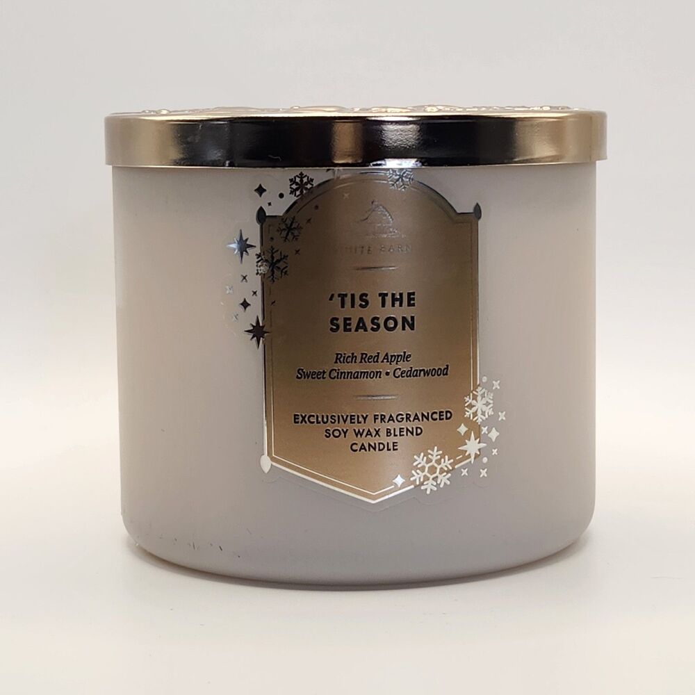 BATH & BODY WORKS 'TIS THE SEASON SOY WAX SCENTED CANDLE 3 WICK 14.5 OZ.